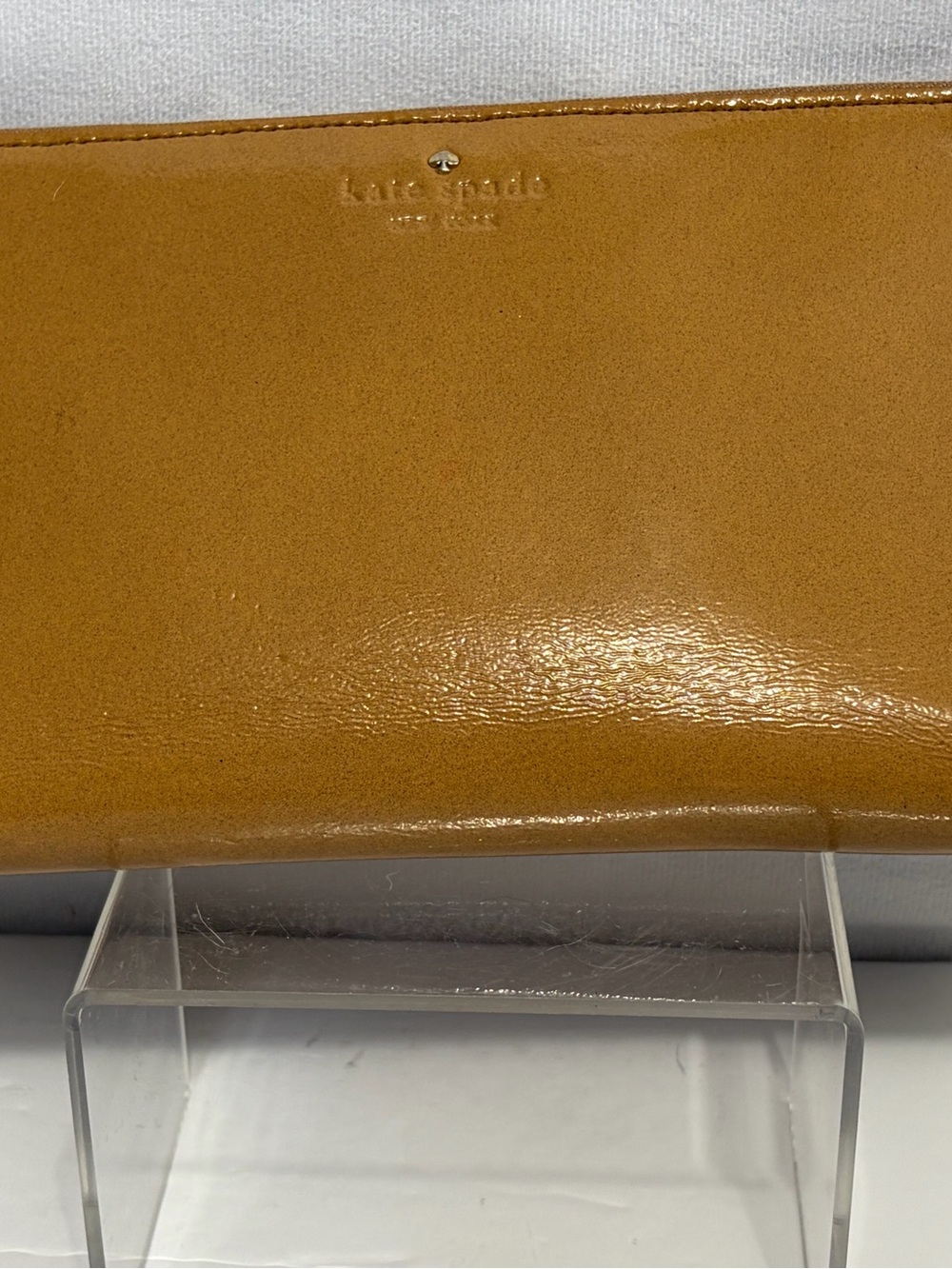 Kate Spade Wellesley Travel Wallet Zip Around Organizer Leather Tan, Clutch